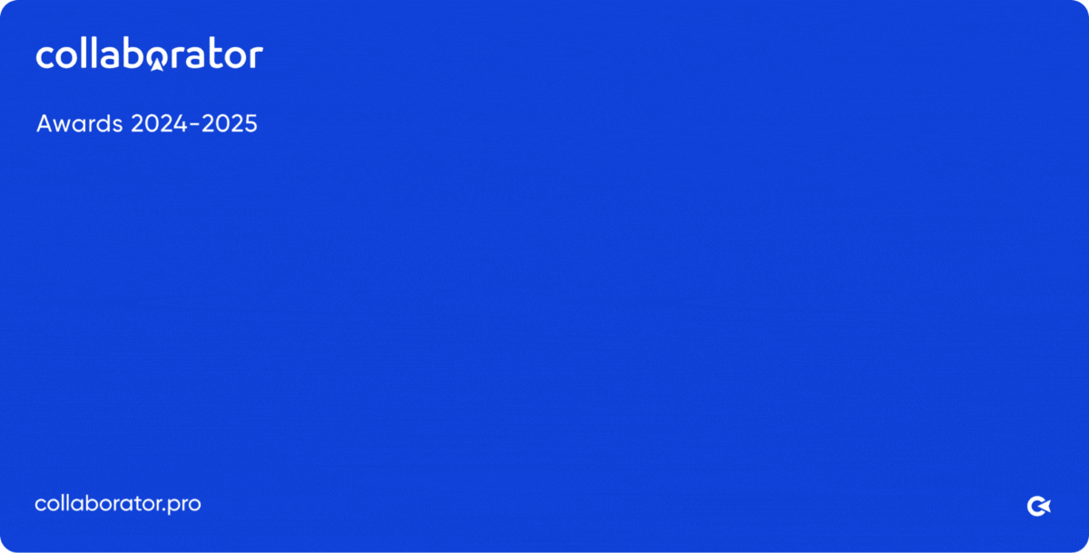 A gif showcasing recent collaborator industry awards and badges