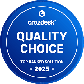 Collaborator Quality Choice badge – blue circular design with white text from Crozdesk